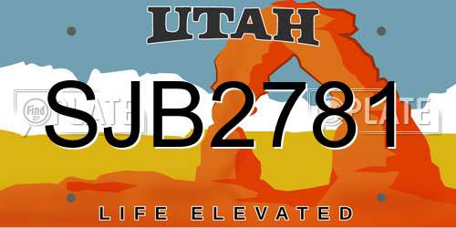 SJB2781 Utah License Plate