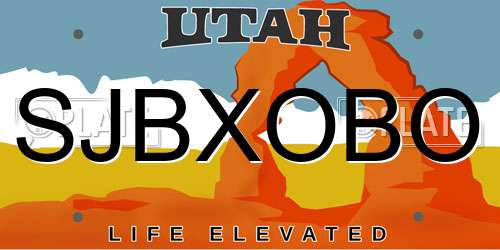 SJBXOBO Utah License Plate