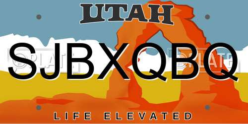 SJBXQBQ Utah License Plate