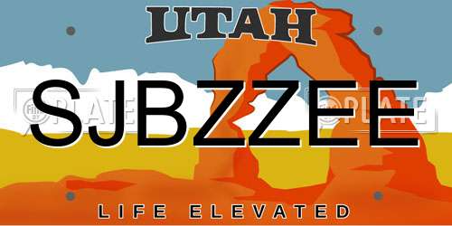 SJBZZEE Utah License Plate