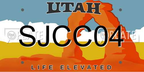 SJCC04 Utah License Plate