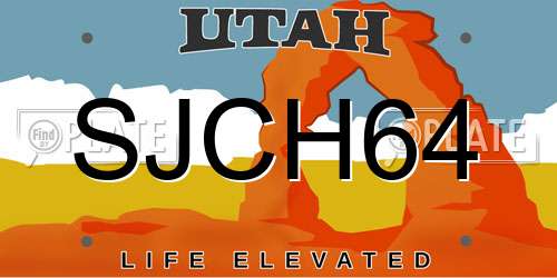 SJCH64 Utah License Plate
