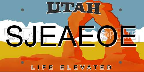 SJEAEOE Utah License Plate