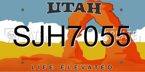 SJH7055 Utah License Plate