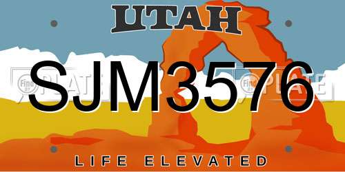 SJM3576 Utah License Plate