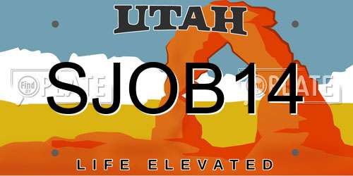 SJOB14 Utah License Plate
