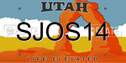 SJOS14 Utah License Plate