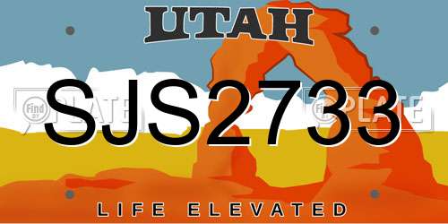 SJS2733 Utah License Plate
