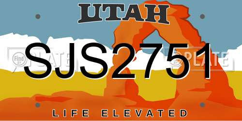 SJS2751 Utah License Plate