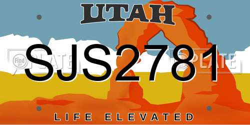 SJS2781 Utah License Plate