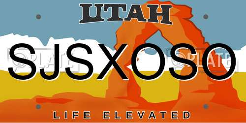 SJSXOSO Utah License Plate
