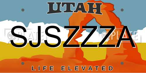 SJSZZZA Utah License Plate