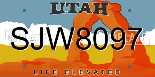 SJW8097 Utah License Plate