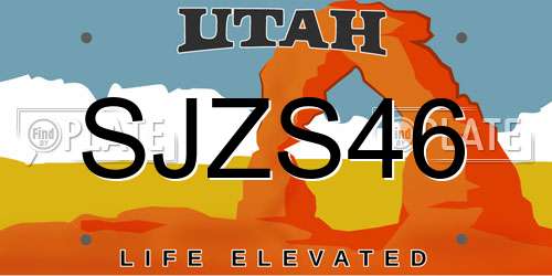 SJZS46 Utah License Plate