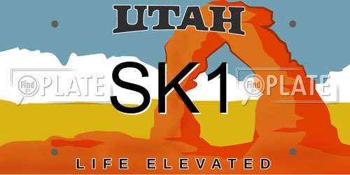 SK1 Utah License Plate