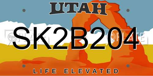 SK2B204 Utah License Plate