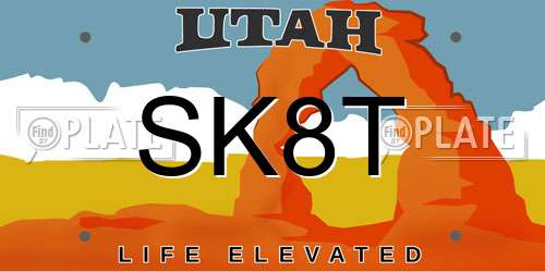 SK8T Utah License Plate