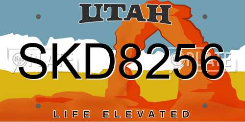 SKD8256 Utah License Plate