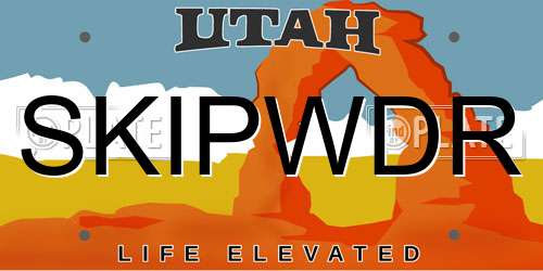 SKIPWDR Utah License Plate