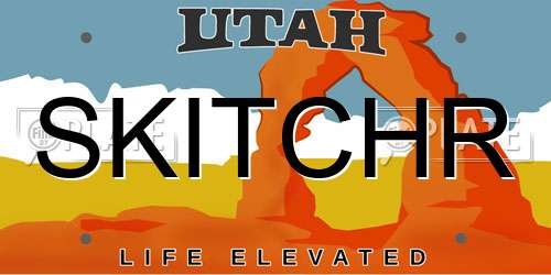 SKITCHR Utah License Plate