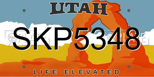 SKP5348 Utah License Plate