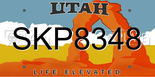 SKP8348 Utah License Plate