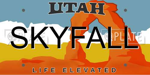 SKYFALL Utah License Plate