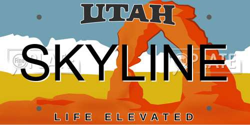 SKYLINE Utah License Plate