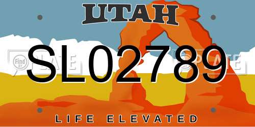 SL02789 Utah License Plate