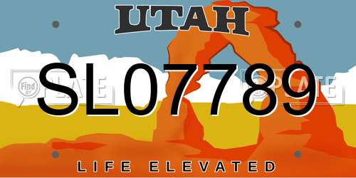 SL07789 Utah License Plate