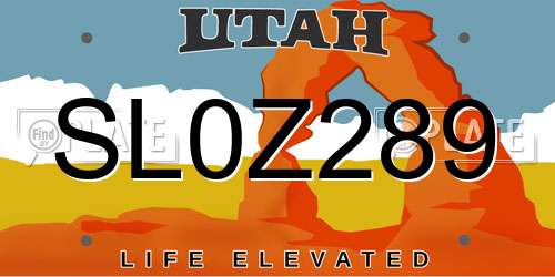 SL0Z289 Utah License Plate