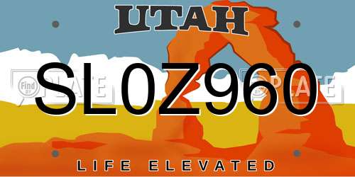 SL0Z960 Utah License Plate