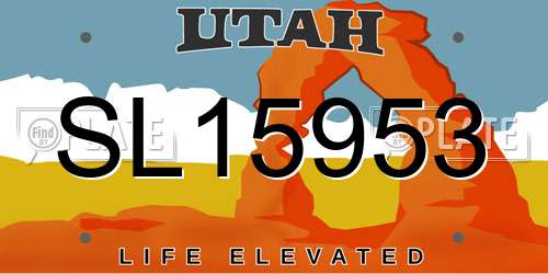 SL15953 Utah License Plate