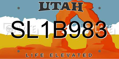SL1B983 Utah License Plate