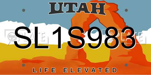 SL1S983 Utah License Plate