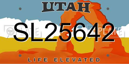 SL25642 Utah License Plate
