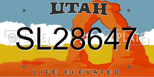 SL28647 Utah License Plate