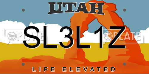 SL3L1Z Utah License Plate