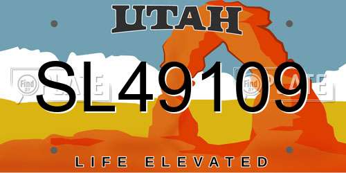 SL49109 Utah License Plate