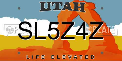 SL5Z4Z Utah License Plate