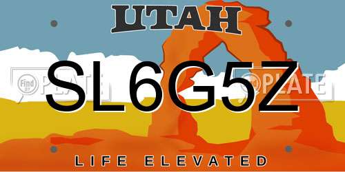 SL6G5Z Utah License Plate