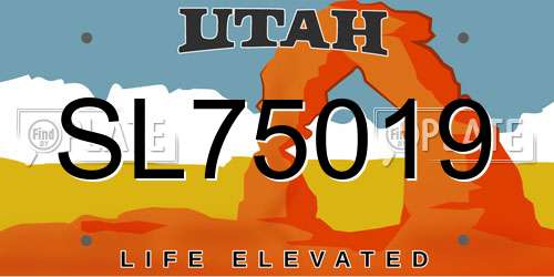 SL75019 Utah License Plate