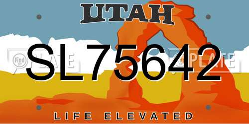 SL75642 Utah License Plate