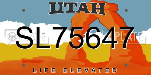 SL75647 Utah License Plate