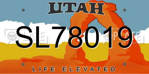 SL78019 Utah License Plate