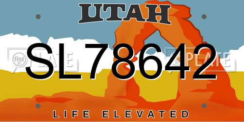 SL78642 Utah License Plate