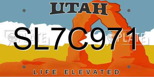 SL7C971 Utah License Plate