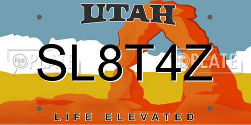 SL8T4Z Utah License Plate