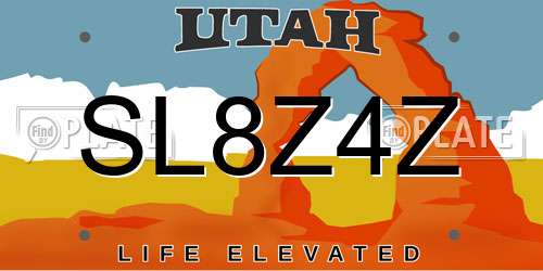 SL8Z4Z Utah License Plate