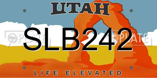 SLB242 Utah License Plate